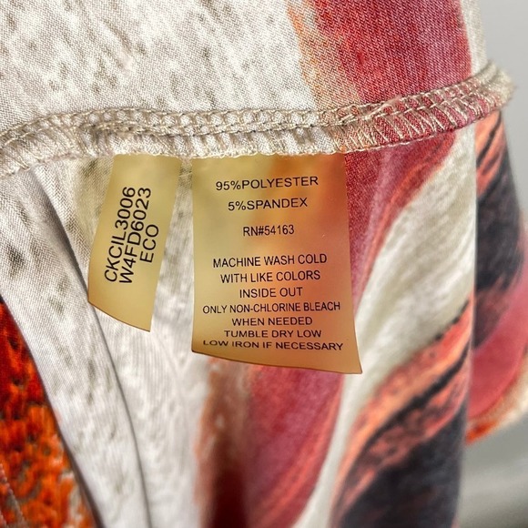 Calvin Klein Maxi Dress Sleeveless Red Multicolored Striped Spandex Size 1X - Picture 5 of 5